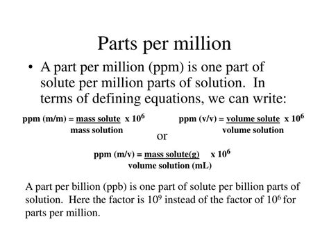 Parts Per Million Formula Explained