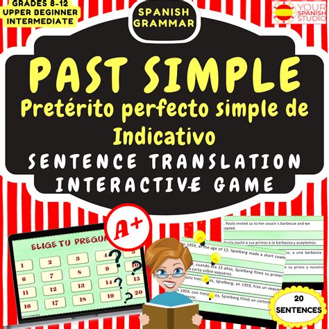 Past Simple In Spanish Interactive Sentence Translation Game 20 Tasks