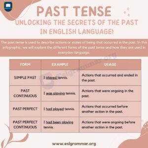 Past Tense Different Types Structure And Usage In English Grammar