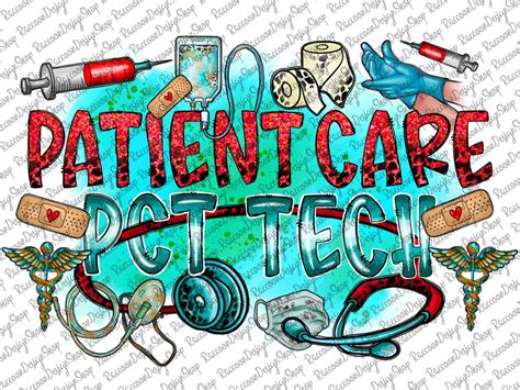 Patient Care Technician Sublimation Png Design Pct Hand Etsy