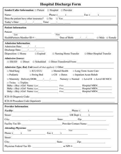 Patient Discharge Form Template Awesome 15 Of Hospital Emergency Room