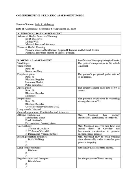 Pdf Comprehensive Geriatric Assessment Semantic Scholar