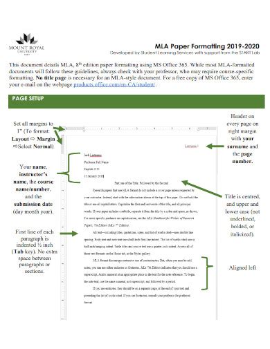Pdf Mla Format Example And Formatting Instructions Fort Sill