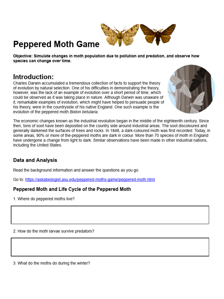 Peppered Moth Simulation Answer Key Exploring Evolutionary Mechanisms