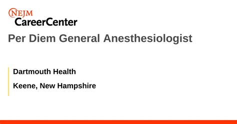 Per Diem General Anesthesiologist Cheshire Medical Center Keene