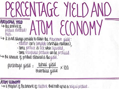 Percentage Yield And Atom Economy Aqa The Science Sauce