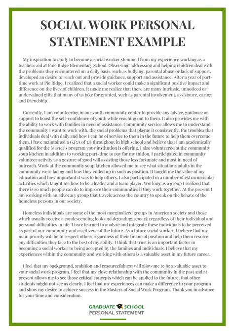 Personal Statement For Graduate School For Social Work Why Is It So