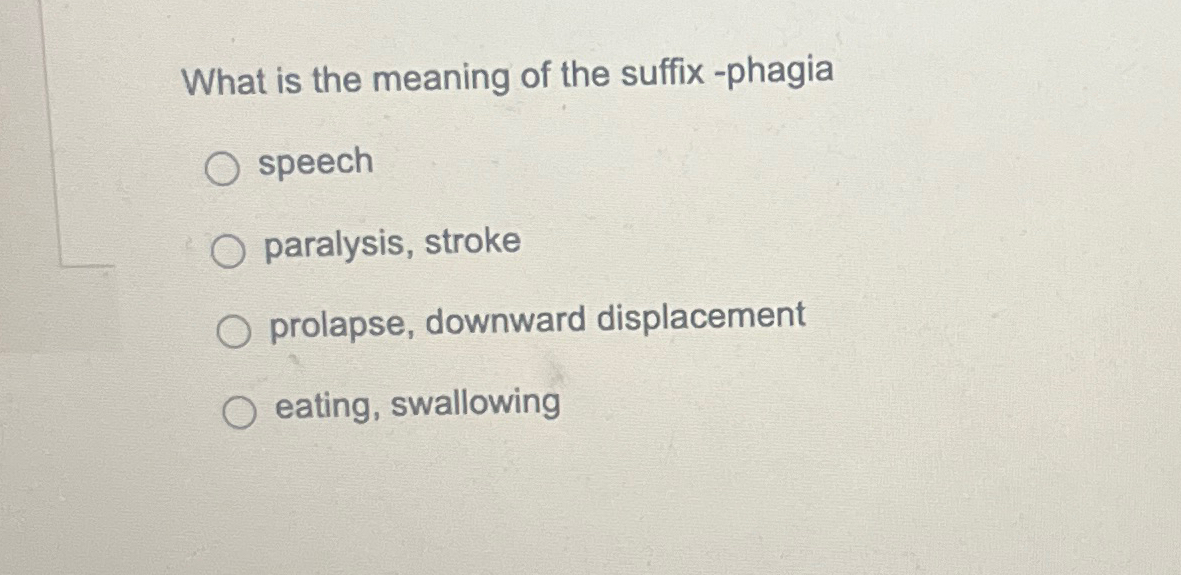 Phagia Medical Term