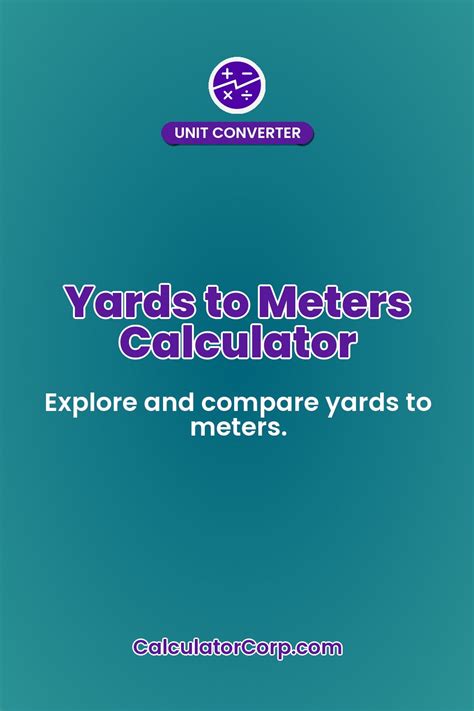 Pin On Meters To Yards