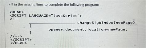 Please Fill In The Missing Lines Of Code To Complete The Following Menu