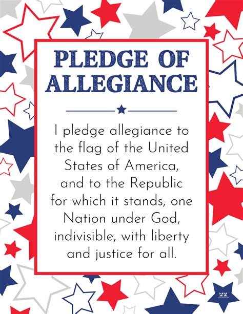 Pledge Of Allegiance Words 20 Free Printables Printabulls