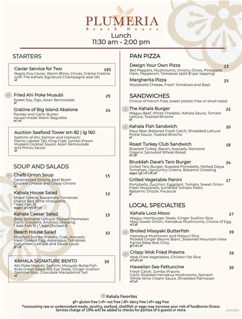 Plumeria Beach House Menu 74