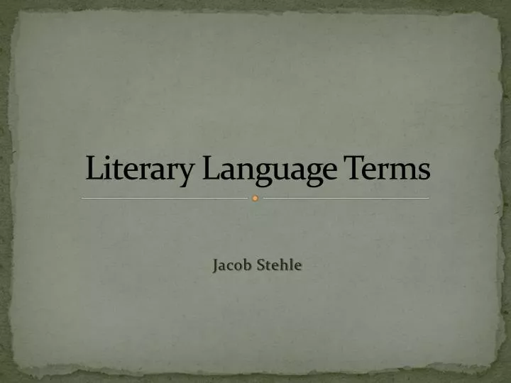 Poetry Literary Terms Ppt Download