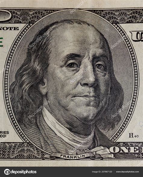 Portrait Of Benjamin Franklin On The Hundred Dollar Bill Stock Photo