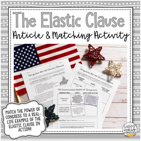 Powers Of Congress The Elastic Clause Article Matching For Civics