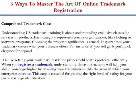 Ppt 5 Ways To Master The Art Of Online Trademark Registration