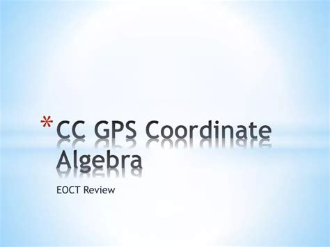 Ppt C C Gps Coordinate Algebra Powerpoint Presentation Id 6400453