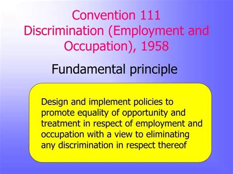 Ppt Convention 111 Discrimination Employment And Occupation 1958