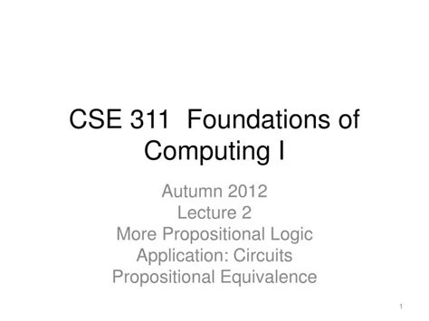 Ppt Cse 311 Foundations Of Computing I Powerpoint Presentation Id