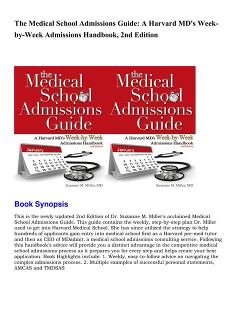 Ppt Ebook The Medical School Admissions Guide A Harvard Md S Week By