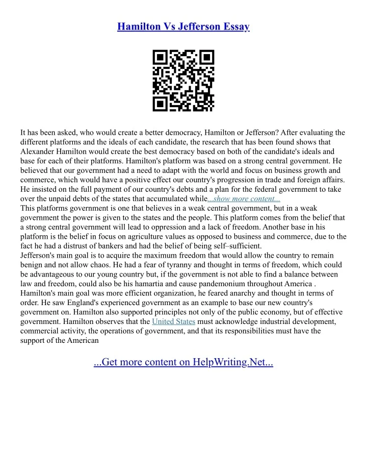 Ppt Hamilton Vs Jefferson Powerpoint Presentation Id 1541689