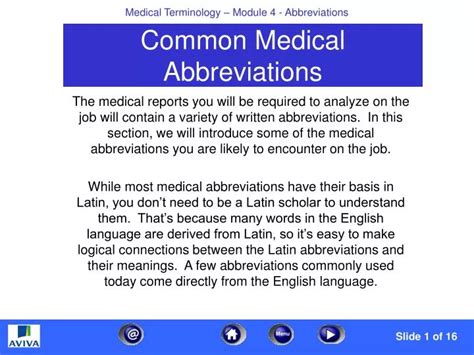 Ppt Medical Abbreviations Powerpoint Presentation Free Download Id