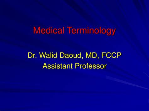 Ppt Medical Terminology Powerpoint Presentation Id 1739546