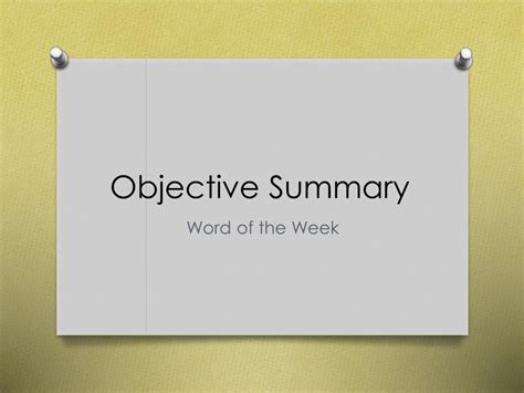 Ppt Objective Summary Powerpoint Presentation Free Download Id 2509792