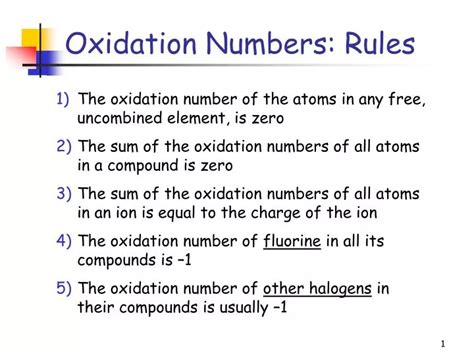 Ppt Oxidation Numbers Rules Powerpoint Presentation Free Download