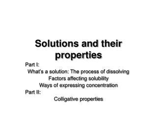 Ppt Solutions And Their Properties Powerpoint Presentation Free