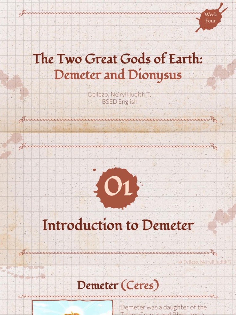 Ppt The Two Great Gods Of Earth Demeter And Dionysus Powerpoint