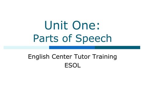Ppt Unit Five Table Of Contents Unit 1 Parts Of Speech Unit 2