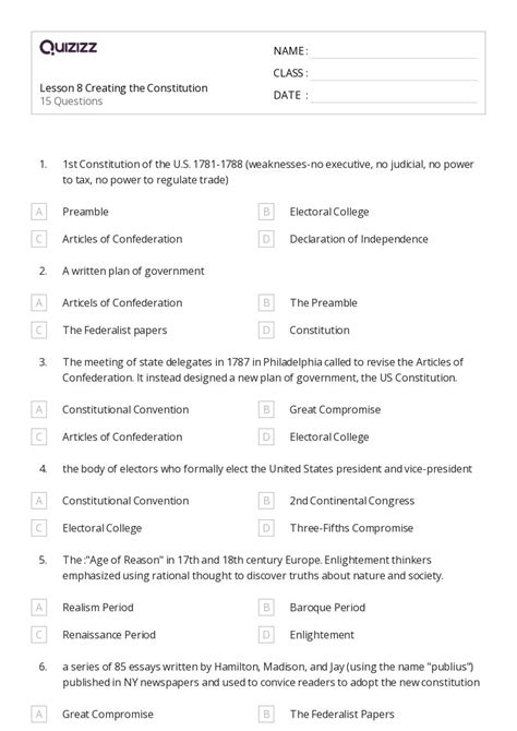 Preamble Of The Constitution Civics Quiz Quizizz