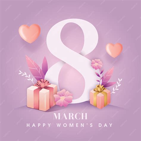 Premium Vector Happy International Womens Day 8Th March Vector Background