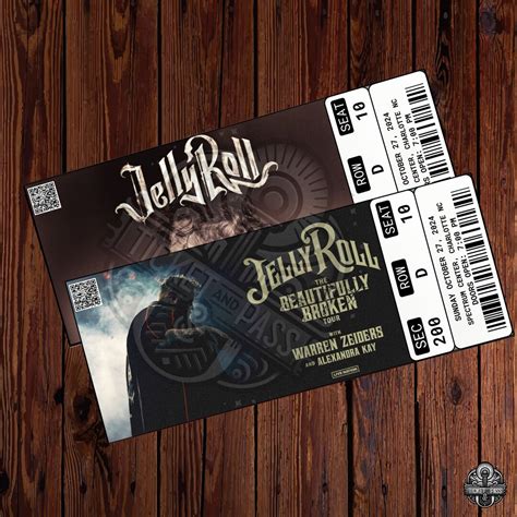 Printable Jelly Roll Ticket The Beautifully Broken Tour Personalized