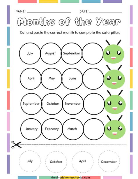 Printable Months Of The Year Worksheet Page 3 Months In A Year How