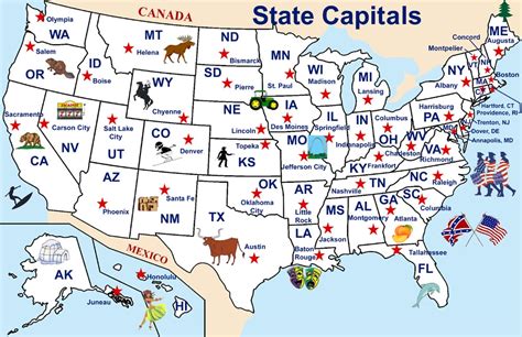 Printable State Capitals Map