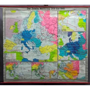 Proantic World War Two European History Wall Map 1939 1945 Wall Cha