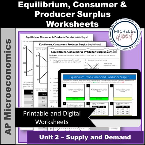 Producer And Consumer Surplus Worksheets