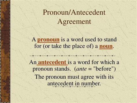 Pronoun Antecedent Agreement Ppt Download