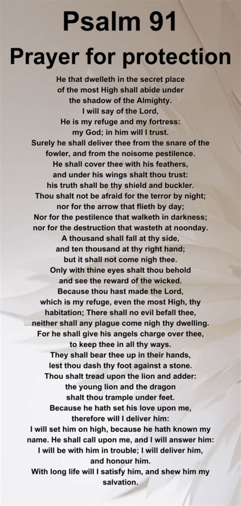 Psalm 91 Prayer For Protection In Hard Times