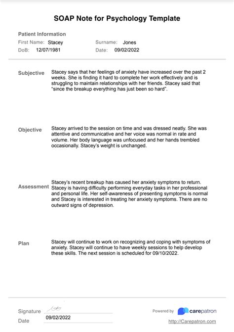 Psych Soap Note Template Best Templates Resources