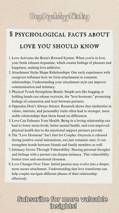 Psychology Facts About Love Psychology Facts About Love