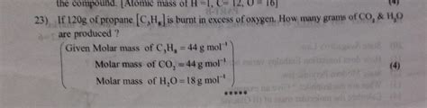Question 1 What Is The Molar Mass Of Propane C3h8 Use The