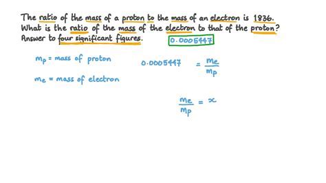 Question Video Comparing The Mass Of An Electron To The Mass Of A