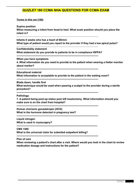 Quizlet 180 Ccma Nha Questions For Ccma Exam Prep 2023, 52% Off