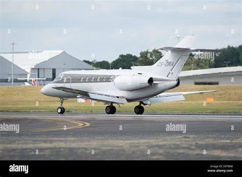 Raytheon Hawker 800Xp Jet Landing At Farnborough Airport Stock Photo