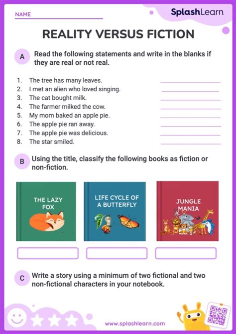 Reality And Fantasy Worksheets Free Printable Splashlearn