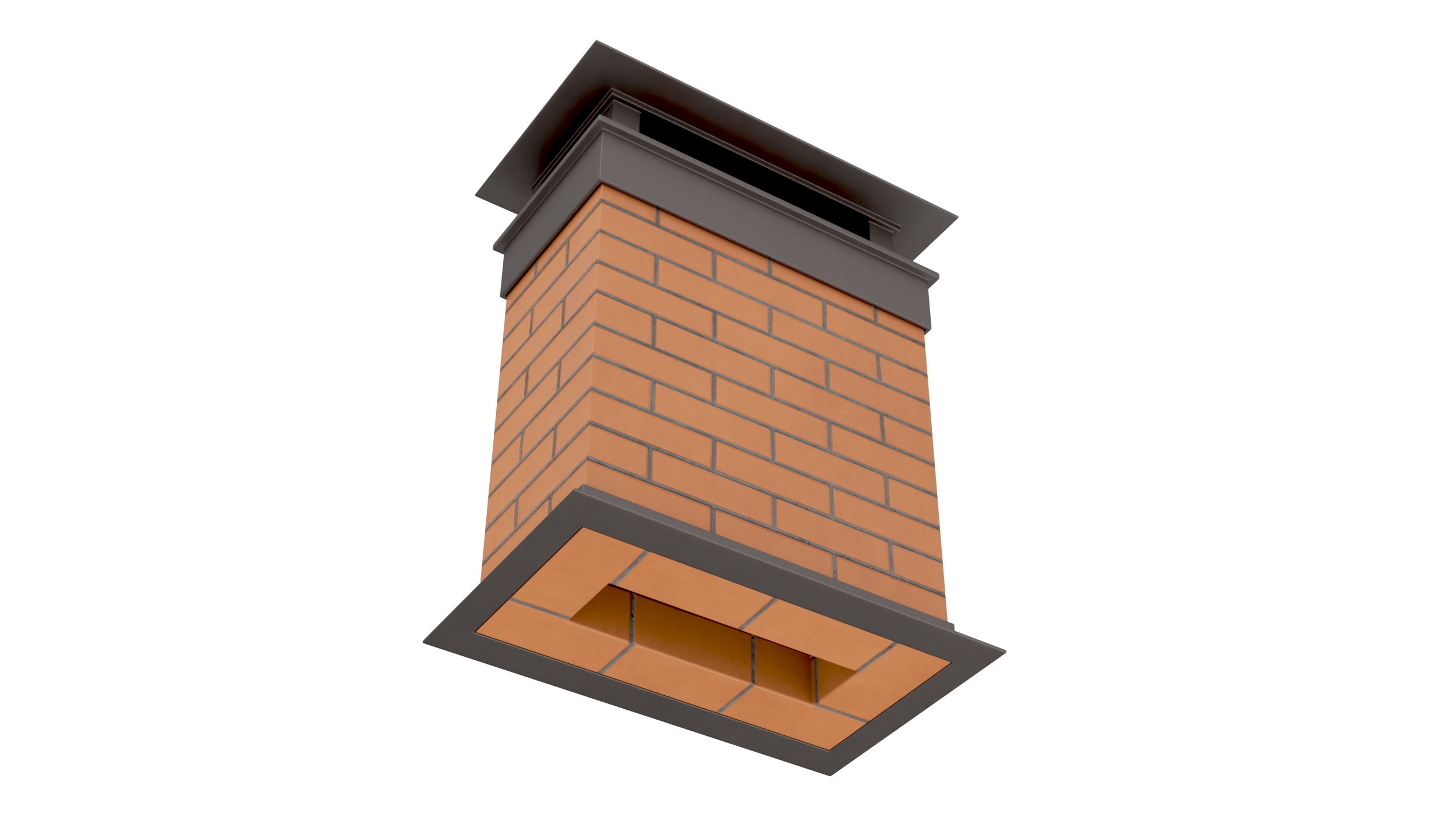 Rectangular Brick Chimney 3D Model 24 3Ds Blend C4d Fbx Max Ma