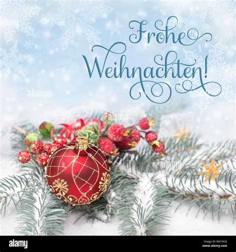 Red Christmas Decorations On Neutral Winter Background Greeting Frohe